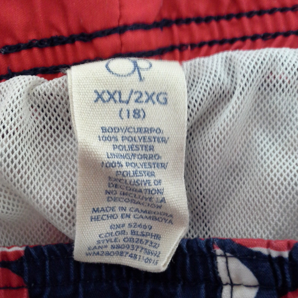 Op boys swim trunks 2XL 18 Surfers Surfboad Red Bl - Picture 4 of 7